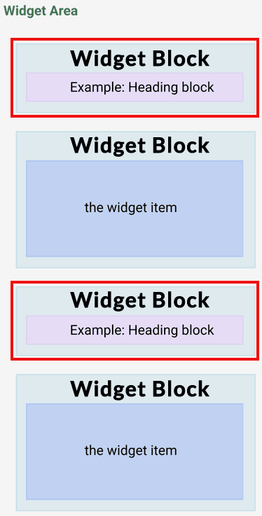 Screenshot showing how the WordPress widget block was broken