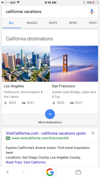 Vacation Search Results