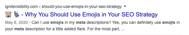 Emojis in SERPs