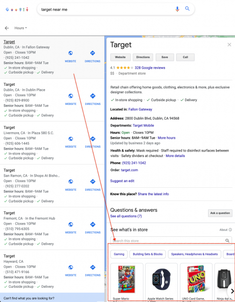 Google Local Finder with Products Widget