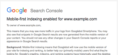 Example of Google’s Search Console notification